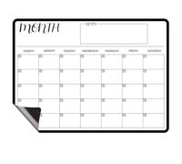 Kivivaka Pizarra blanca magnética con borrador, calendario, tablero de mensajes para refrigerador, material PET, 29,7 x 42 cm