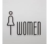 Kivivaka Placa de señal de inodoro para baño, etiqueta de pared de puerta de acrílico, tablero de señalización de WC con diseño elegante y visibilidad mejorada para puertas de baño (B)