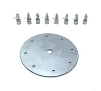 Kivivaka Placa de tierra de antena de acero inoxidable JPC12 PAC12, base de onda corta de 11 cm con 8 terminales, agujero M10