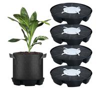 Kivivaka Platillos para plantas de riego automático, paquete de 4 con línea automática para macetas de 5 galones, interior y exterior, jardín, negro B