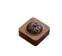 Kivivaka Quemador de incienso de nogal con tapa, difusor de aroma de madera natural, bobina de incienso en polvo, diseño de seguridad ignífuga, decoración del hogar estilo zen, marrón, 10 x 10 x 4 cm