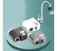 Kivivaka Sensor de grifo infrarrojo automático para ahorro de agua con zonas de detección duales táctiles, kit de higiene, fregadero 20-22 mm externo para negro