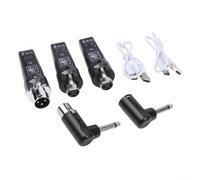 Kivivaka Sistema de audio XLR inalámbrico 2.4G, receptor transmisor enchufable para micrófono dinámico, guitarra, bajo, PA (uno a uno)