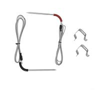 Kivivaka Sonda de temperatura de doble aguja de acero inoxidable 304, para parrillas de pellets de gas Weber Smokefire Cable de alta temperatura Control de cocción eficiente