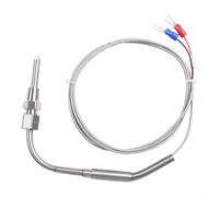 Kivivaka Sonda de temperatura del gas de escape del motor tipo K, sensor EGT de rosca NPT de 1/8 pulgadas con acero inoxidable para cable trenzado, 5 mm de diámetro (2 m)
