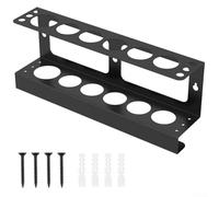 Kivivaka Soporte de cartucho de grasa montado en la pared, estante de almacenamiento de metal para herramientas de sellado de 5 tubos, organizador de ahorro de espacio con agujeros preperforados