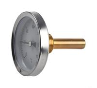 Kivivaka Termómetro de aluminio del tubo 0-120°C 63m m con el bolsillo de cobre amarillo para los tanques de aceite de la calefacción de agua caliente