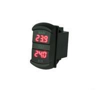 Kivivaka Voltímetro digital LED rojo 12-24V DC Dual para batería para medidor de voltaje para automotriz para motocicleta UTV RV Panel Mount Tester (rojo)