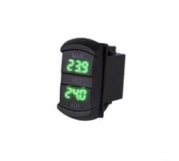 Kivivaka Voltímetro digital LED rojo 12-24V DC Dual para batería para medidor de voltaje para automotriz para motocicleta, UTV RV Panel Mount Tester (verde)