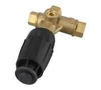 Kivivaka VRT3-310 Válvula de descarga, 4500 PSI 10.5 GPM presión de latón para derivación de arandela con perilla de ajuste, para doble entrada y salida hembra de 3/8 pulgadas, sistemas de limpieza de
