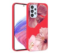 Kivlclri Funda para Samsung Galaxy A53 5G 6,7", Carcasa con Aesthetic Rosa Flore Dibujos Diseño Motive Suave Rosa Silicona TPU Case Antigolpes Bumper Protección de Cámara Cover para Mujer Niñas