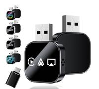 Kivont 3 in 1 Adapter, Upgraded Wireless Carplay Adapter, with 2.4/5GHz WiFi and Bluetooth 5.0, Plug and Play, Stable Connection & No Latency, Applicable to All Systems (Black,for iPhone)