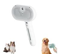 Kivori Pet Grooming Brush Steamer, Pet Spray Hair Removal Comb, All In One Pet Grooming Comb with Water Tank & Release Button, Pets Steam Brush (White)