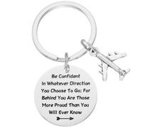 Kivosliviz Llavero piloto para hombres y mujeres, regalos de cumpleaños para pilotos, llavero de asistente de vuelo de aviación, Acero inoxidable