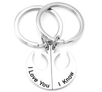 Kivosliviz Star Wars Couple Keychain - Star Wars Gifts for Her: 'I Love You, I Know' Keychain