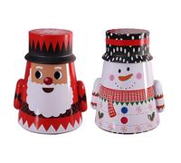 kivrimlarv Airtight Christmas Cookie Jars - Santa and Snowman Themed Candy Containers | Holiday Snack Jars for Kids, Adults, Office, School, Desk, Table, Party Favors, Stocking Stuffers