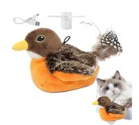 kivrimlarv Birdchase Flapping Bird Cat Toy, Automatic Chirping Flying Bird Toy, Interactive Bird Toys, Chirping Birds Cat Toy with Catnip 25x10cm for Indoor, Home, Outdoor, Multicolor