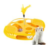 kivrimlarv Boredom Relief Cat Toy, Teaser Toy for Cats, Hollowed Cat Activity Game, Cat Ball Teaser, 30x30x20 cm, Interactive Exercise Balls Teaser with Teasing Feather For Boredom Relief