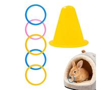 kivrimlarv Bunny Toys - Stacking Interactive Puzzle, Colorful Bunny Rings with Fun Design, Small Animal Toy for Kitten, Ferret, Squirrel, Chinchilla, Hamster, Gerbil, Indoor and Outdoor Cage Play