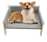 kivrimlarv Cama elevada para mascotas, sofás para gatos de madera natural, cama elevada para perros, cama para perros con funda extraíble, muebles de madera para gatos, camas estables para perros,