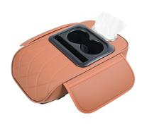 kivrimlarv Car Armrest Cushion, Console Cover PU Leather, Car Armrest Pad with Ergonomic Arm Support and Convenient Storage for Daily Commutes, Road Trips, or Long Drives, 1 Piece