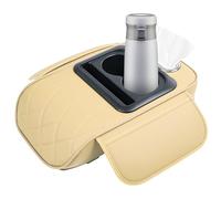 kivrimlarv Car Armrest Cushion, Console Cover PU Leather, Car Armrest Pad with Ergonomic Arm Support and Convenient Storage for Daily Commutes, Road Trips, or Long Drives, 1 Piece