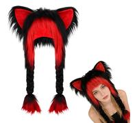kivrimlarv Cat Ears Plush Hat - Warm Soft Cosplay Dress Up Headwear, Cute Cat Ears Headband Style Plush Hat for Adults Women Children Kids Friends Party Halloween Winter Outdoor Fun
