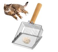 kivrimlarv Cat Litter Scoop - Heavy Duty Metal Poop Scooper | Stainless Steel Non-Stick Shovel for Easy Sifting, Waste Removal, and Hygiene Maintenance for Kittens and Small Breed Cats