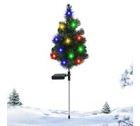 kivrimlarv Christmas Tree - Solar Power Christmas Decoration | Solar holidays Tree & Pathway Lights Outdoor with LED,Waterproof Outdoor Decor with Bow & Bell, Yard Decoration