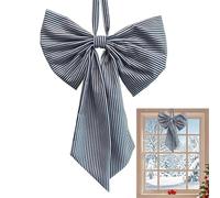 kivrimlarv Christmas Wreath Bows - Holiday Ribbon Accent for Wall Party Decor | Large Festive Fabric with Glitter Details, Decorative Bows for Window Wedding Gathering Home Celebration Setup