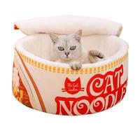 kivrimlarv Cuenco Ramen para Gato, Cama para Gatos, sofá con Forma de Fideos, sofá para Mascotas con diseño Creativo y tamaños versátiles de 15.75 x 15.75 x 7.87 Pulgadas para Gatos pequeños,