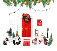 kivrimlarv Fairy Garden Door - Miniature Tree Decor, Resin Tooth Yard Art with Hand Painted Details, Outdoor Fairy Statue with Hanging Hook, Garden Wall Trees Decoration for Kids Adults Room Outside