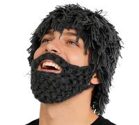 kivrimlarv Gorro de barba para adultos, gorro de punto punk, peluca divertida, sombreros barbudos | para festivales de viajes, hombres, fotógrafos, reuniones familiares, entusiastas del cosplay