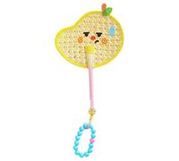 kivrimlarv Hand Fans - Cute Straw Woven Fan, Weaving Palm Leaf Design with Rattan Accents, Rustic Farmhouse Wall Decor, Home Decorative Accessories for Wedding Party Craft DIY Events