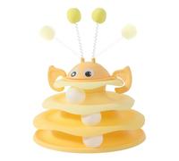kivrimlarv Juguete de pista para gatos, torre de bola de rompecabezas de gatitos de 3 capas, juguete interactivo para gatos, para dormitorio, sótano, hogar, apartamento, casa de campo