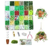kivrimlarv Kit Para Crear Plantas Con Cuentas | Kit Manualidades DIY Maceta Artificial Cuentas | Decoración De Macetas Con | Para Adultos Aficionados Entusiastas Manualidades Bisutería Hogar Oficina