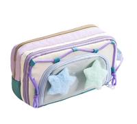 kivrimlarv Large Pencil Bag - Multi Compartment Pouch for Teacher Use with Space for Pens and Tools | Lightweight Oxford with Zippers, Compact Stationery Organizer for School Desk Backpack Gift Ideas