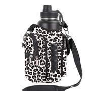 kivrimlarv Magnetic Gym Bottle Pouch, Water Bottle Organizer with Strap, Gym with Phone Pocket, Neoprene Sling Bag, Sports Carrier with Closure for Travel, Work, Sports, Black, Colorful
