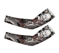 kivrimlarv Mangas de tatuaje, protección solar, disipación del calor del brazo, arte corporal temporal, elasticidad suave, compresión solar, cubierta larga, refrigeración de seda helada, F: Prajna Koi
