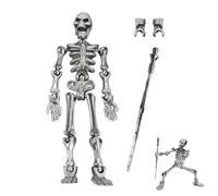 kivrimlarv Movable Skeleton Figure - Full Body Jointed Model for Desk Bookshelf | Flexible Action Figure Halloween Decoration, Craft Supply for Collectors and Hobbyists with Adjustable Poses