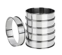 kivrimlarv Muffin Rings | Stainless Steel Nonstick Muffin Ring Set | 6X Double Rolled Tart Rings For Baking And Cooking, Pastry Rings Stainless Steel, Perfect For Muffins, Tarts, And Pastries
