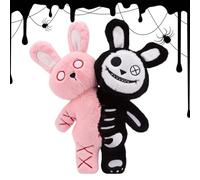 kivrimlarv Rabbit Plush - 11 Inch Two Headed Horror Toy for Boys Girls | Bedroom Car Decor for Easter Christmas Halloween Birthday