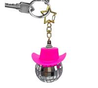 kivrimlarv Retro Mirror Pendant - Western Cap Trinket, Glittering with Metal Ring, Tiny Ornament for Bags, Jewelry Hardware, Sparkling Decoration for Cowgirl Theme Events