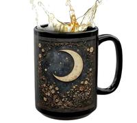 kivrimlarv Tea Mug - Moon Flowers Beverage Container | Funny Coffee Mug Ceramic Cup for Morning Routine, Coffee Breaks, Birthday Parties or Seasonal Celebrations, 5.12x3.15x3.94in