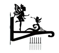 kivrimlarv Wall Mount Plant Hanger, Metal Plant Hanger, Decorative Silhouette Plant Hanger, Rustic Flower Basket Hangers 14.37×11.34×1.69 Inches for Plants, Flower Baskets, Bird Feeders, Wind Chimes