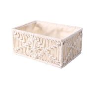 kivrimlarv Wicker Storage Bins - Shelf Organizing Trays, Hyacinth Boxes With Metal Frames, Macrame Containers With Woven Liners, Decorative Basket Coastal Style, Bathroom Countertop Sorting