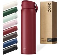 KIVY Botella de acero inoxidable con pajita de 700 ml - 24h fría | 12h caliente - A prueba de fugas y a prueba de lavavajillas - Botella térmica de agua - Botella térmica de agua de acero inoxidable