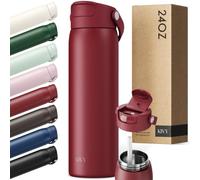 KIVY Botella de acero inoxidable con pajita de 700ml - 24h fría | 12h caliente - Sin fugas y apta para lavavajillas - Botella deportiva aislada - Botella térmica - Botella de agua de acero inoxidable