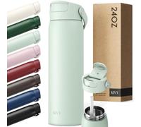 KIVY Botella de acero inoxidable con pajita de 700ml - 24h frío | 12h caliente - A prueba de fugas y apta para lavavajillas - Botella deportiva aislada - Botella térmica - Botella de agua de acero