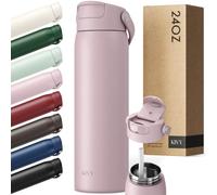 KIVY Botella de acero inoxidable con pajita de 700ml - 24h frío | 12h caliente - A prueba de fugas y apta para lavavajillas - Botella deportiva aislada - Botella térmica - Botella de agua de acero